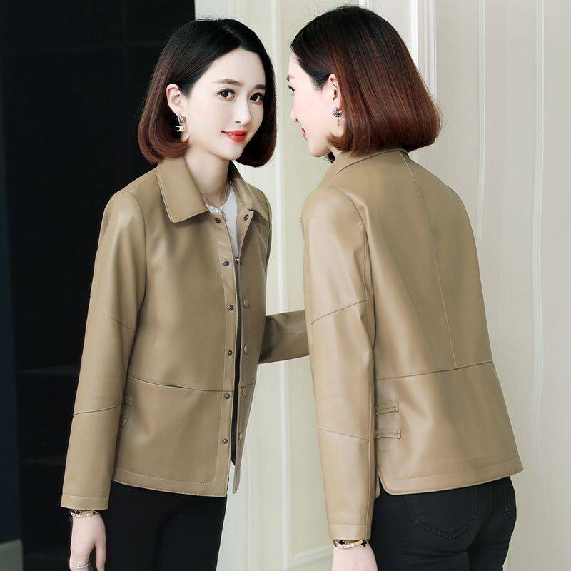 时尚真皮皮衣女2024春秋新款皮衣