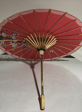 泸州非遗油纸伞红底梅花防雨实用