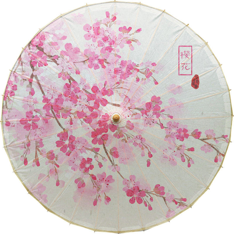 新款纯手工油纸伞可防雨防晒复古舞台道具装饰汉服拍照粉色樱花醉
