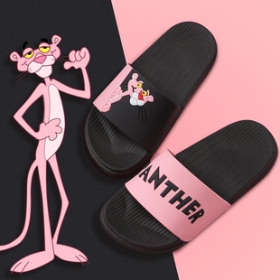 少女凉拖鞋 家用2020新款 女夏室内防滑洗澡软底家居托鞋 粉红豹拖鞋