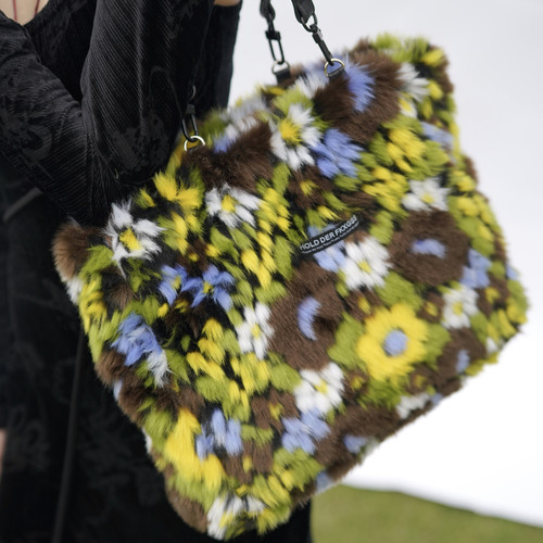 y2k秋冬毛绒单肩手提包