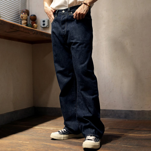 WIROTE威络 日产青光绿原牛牛仔裤 官脱直筒KUROKI黑木赤耳14OZ