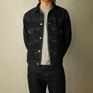 WIROTE威络 TYPE II 蓝牛原牛养牛款 合身正肩原色牛仔夹克外套