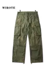 Wirote M65 Cargo Pants Diamond Pattern Military Style Workwear Casual Straight-Leg Pants