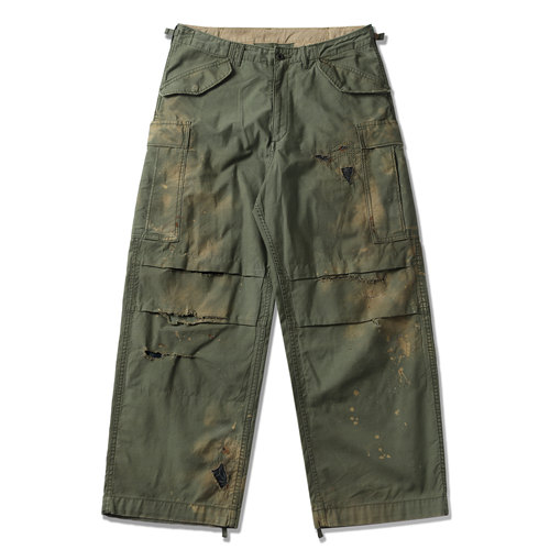 WIROTE威络 苔痕与羊皮信M65 CARGO PANTS双膝补丁军版工装阔腿裤