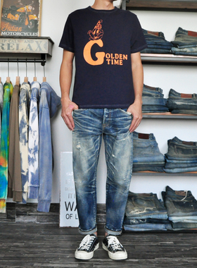 WIROTE 威络自然立体猫须 小破洞 做旧水洗赤耳九分裤/牛仔裤 MAD