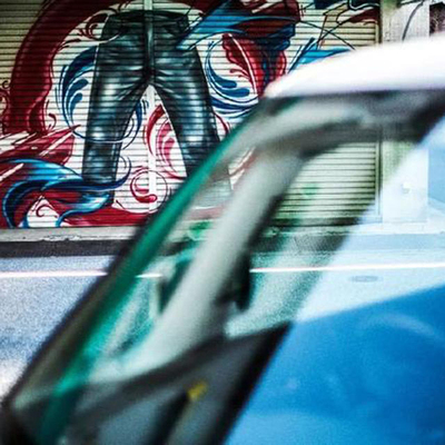 复古水洗做旧猫须磨白修身牛仔裤