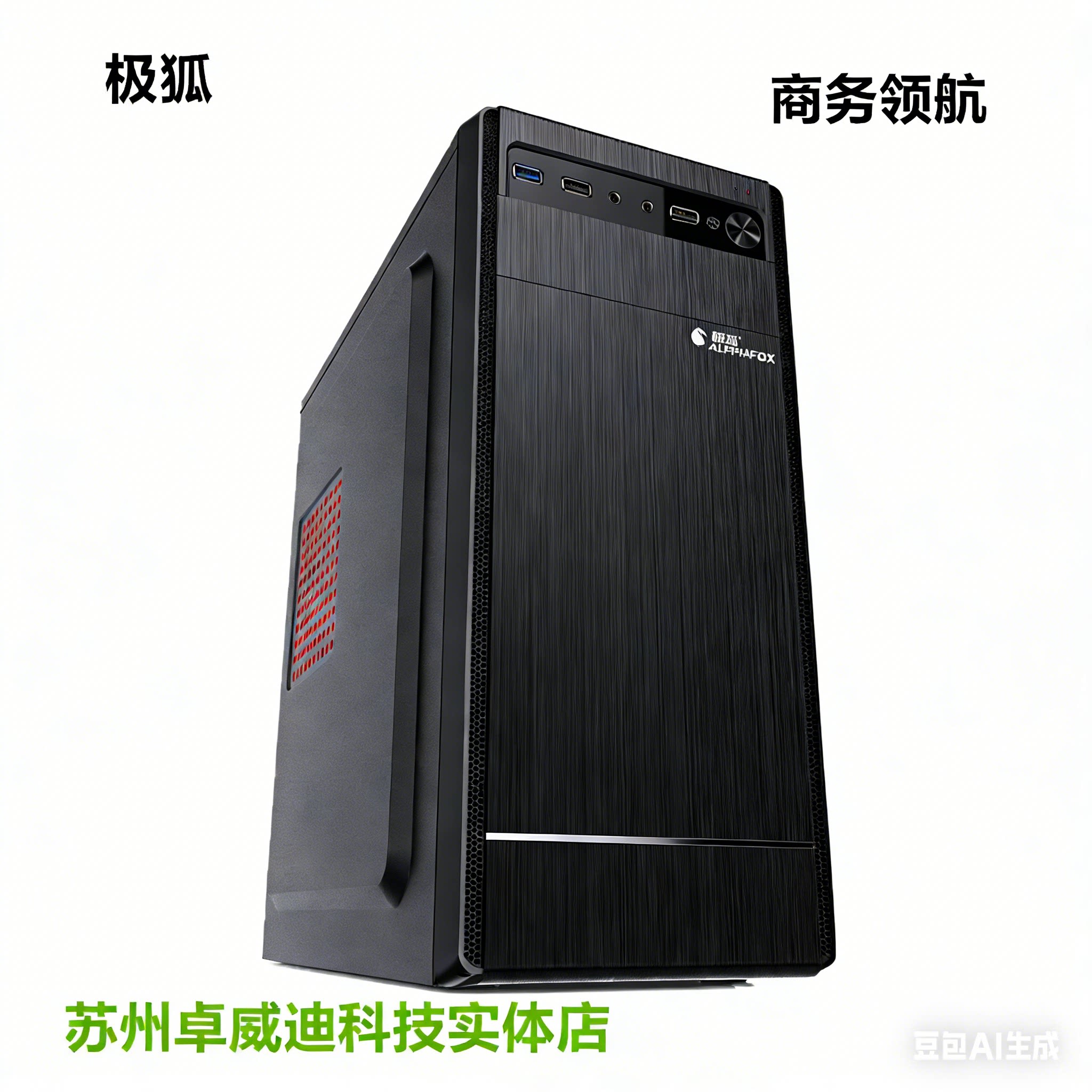 极狐商务领航/超新星/铁甲台式USB3.0主机背线商务家用ATX空机箱