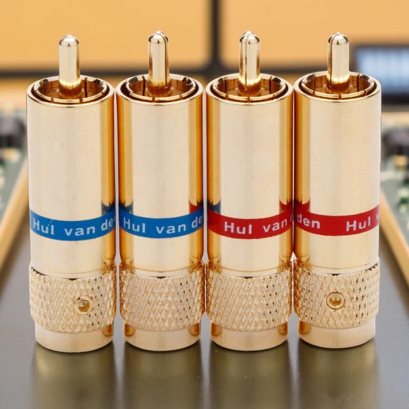 镀金莲花插头音响信号线连接器