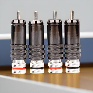 Preffair 镀银RCA插头发烧音频信号线同轴莲花头音响线DIY端子