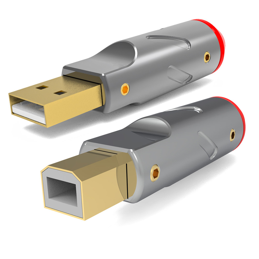Monosaudio 磷青铜USB 2.0端子AB型 解码器数据音频线DIY焊接插头
