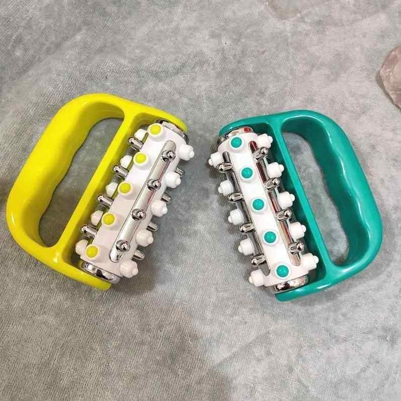 手持小滚轮腿部按摩器滚轮手动肩颈椎腰部背部推脂经络疏通按摩器