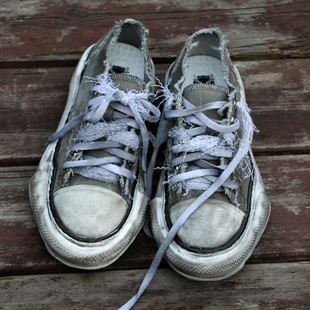 厚底烂边帆布鞋 夏季 余文乐日系宽头小脏鞋 酷 水泥灰做旧溶解鞋 潮鞋