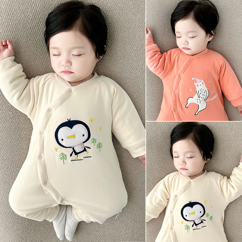 德绒连体衣内里纯棉开襟春秋冬