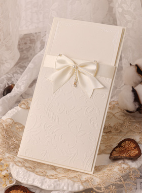 现货Echoes法式简约复古浮雕压纹贺卡婚礼感谢祝福表白邀请函请柬
