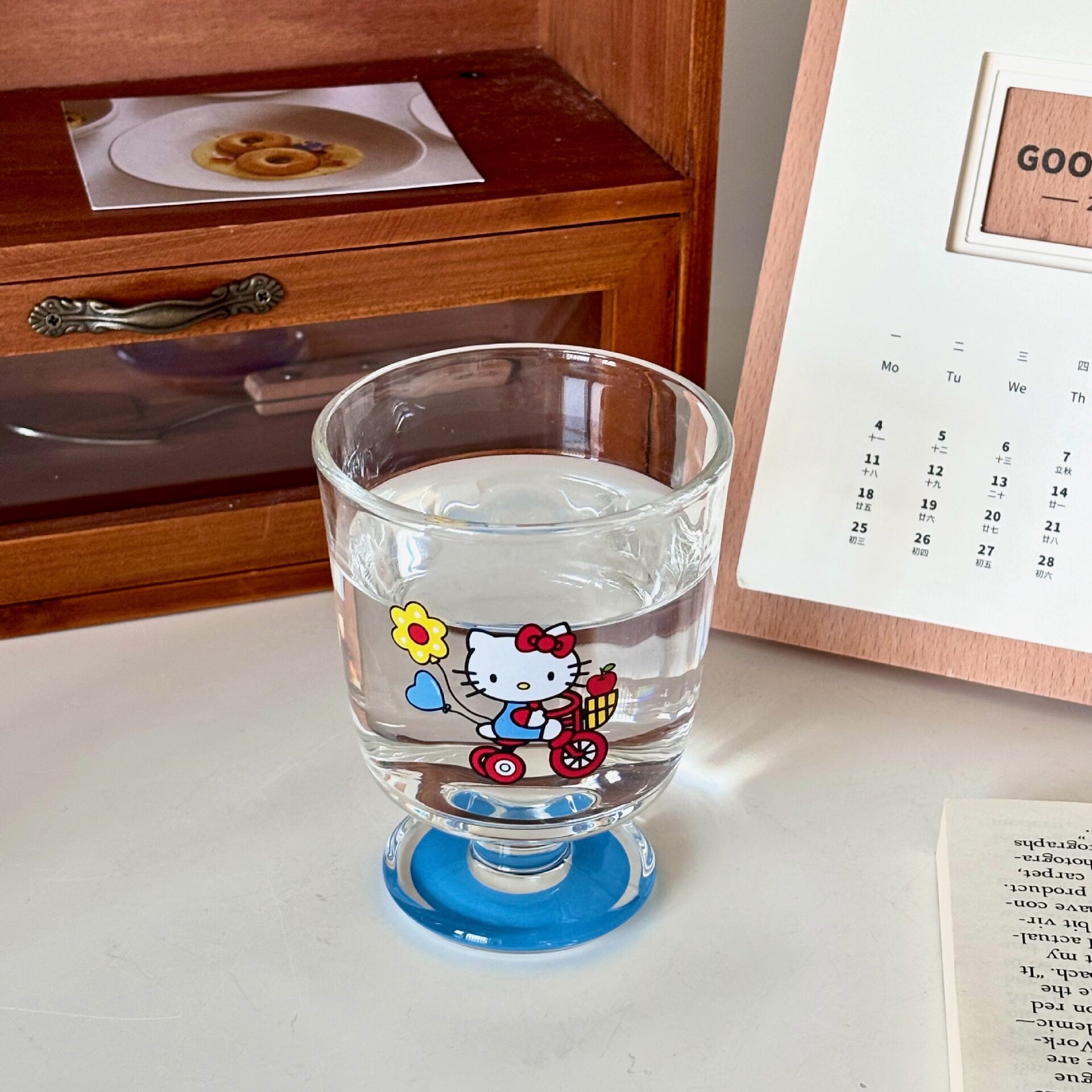 韩式可爱猫咪高脚杯ins高颜值咖啡杯家用果汁杯早餐牛奶玻璃杯子