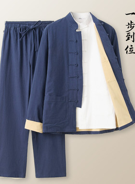 春秋款唐装男复古中国风中式服装