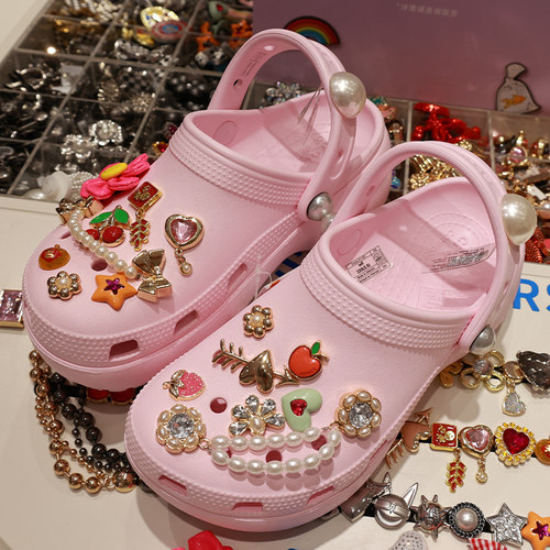 2025新款Crocs配饰正品洞洞鞋鞋花金属卡骆驰diy智必星珍珠鞋花