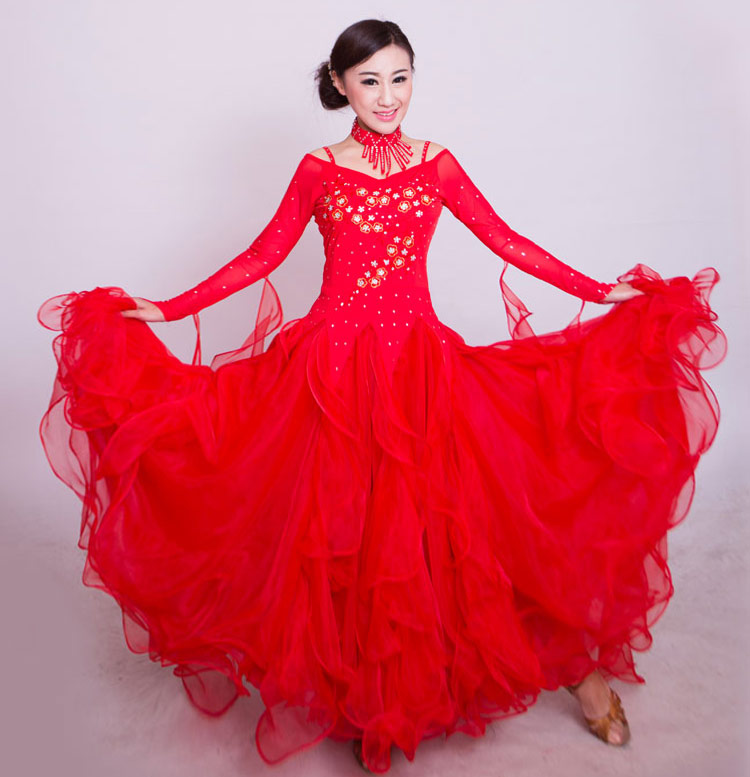 嘉韵交谊国标演出比赛服摩登舞裙