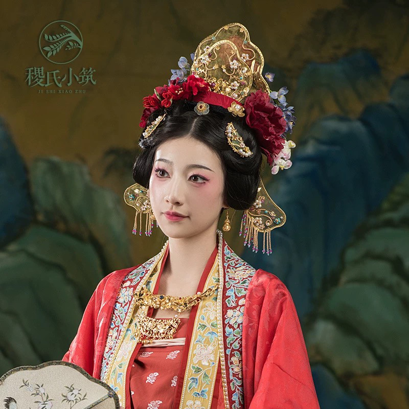 【出租】稷氏小筑含娇笑古风配饰头饰宋制汉服婚嫁山口冠发饰宋冠