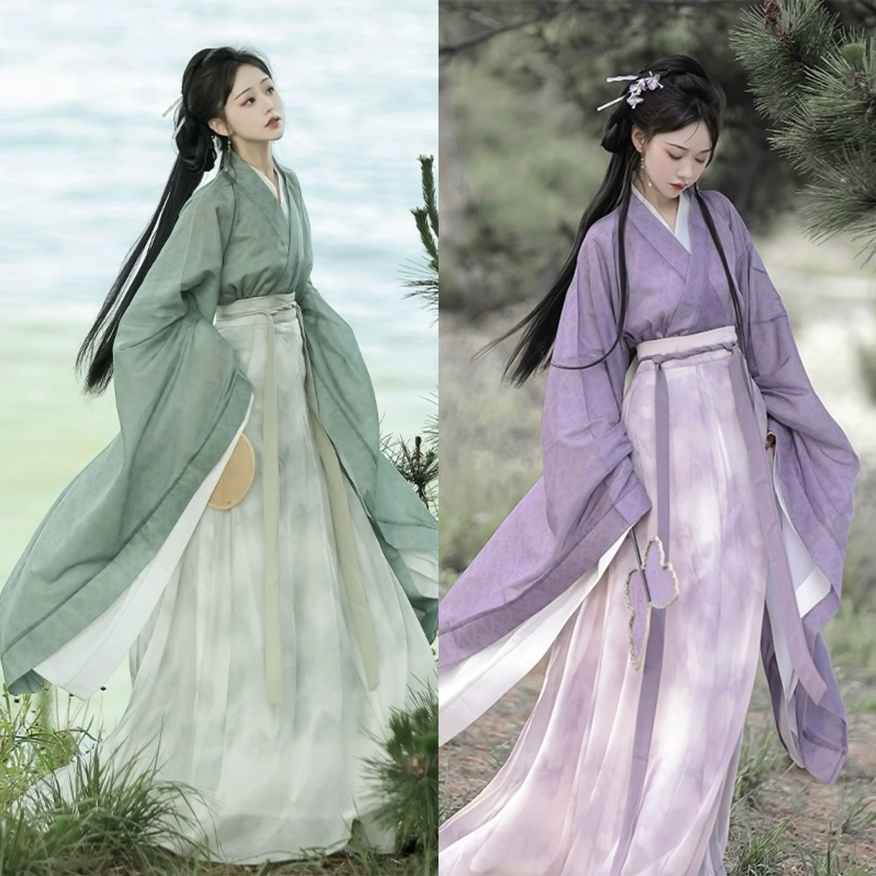 【出租】荨茉锁清秋魏晋风汉服女南北朝广袖交襟大袖襦八破裙伴娘
