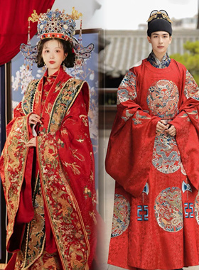 【出租】云河千色百鸟朝凤特别版明制汉服婚服婚礼嫁衣凤冠霞佩