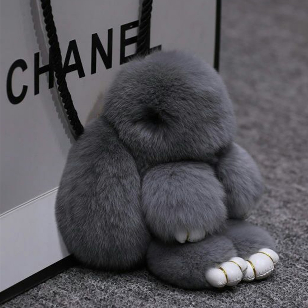 装死兔超萌萌兔皮草毛绒挂件小兔子正版獭兔毛女士包包钥匙扣挂饰