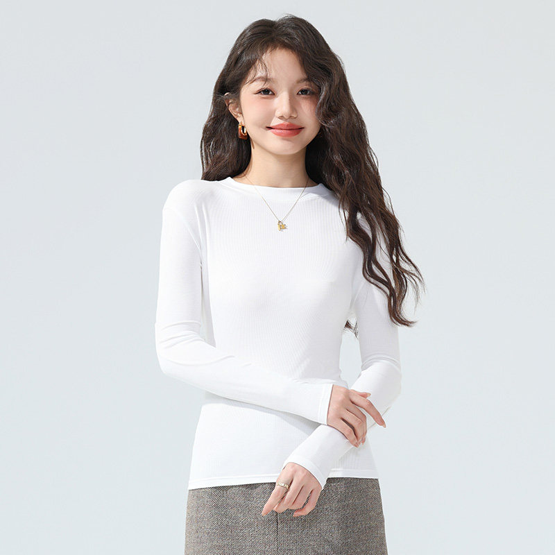 小立领内搭打底衫女莫代尔低领秋冬正肩长袖2025新款秋季女士上衣