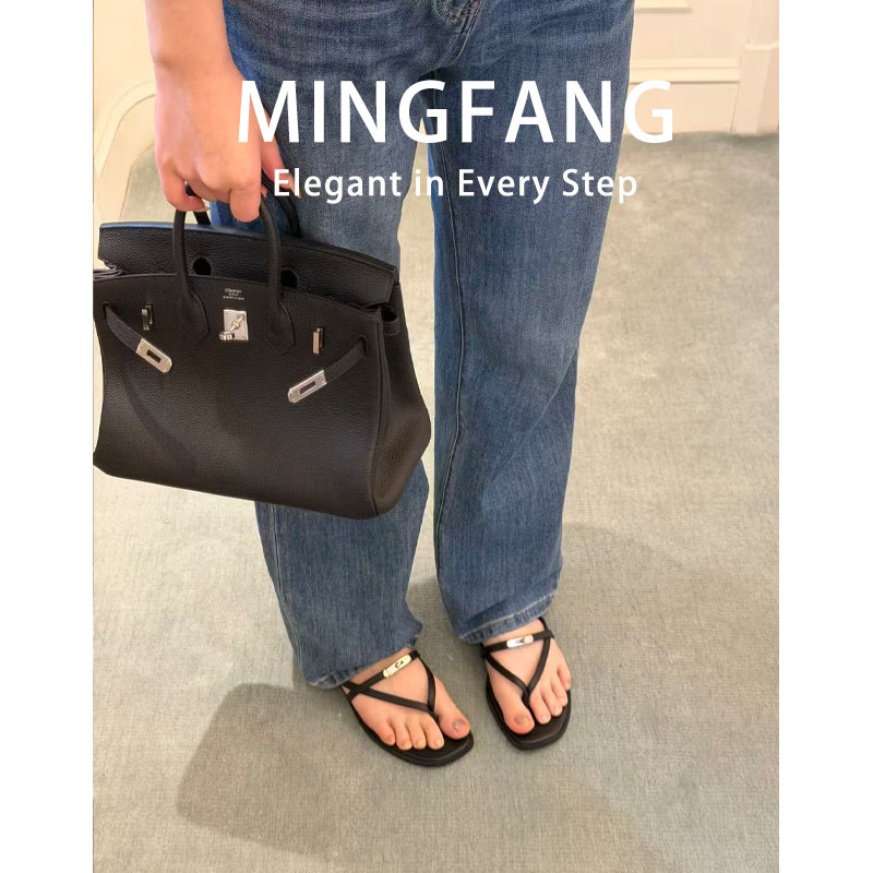 极简黑色人字拖女夏外穿平底夹趾凉拖鞋欧美百搭日常