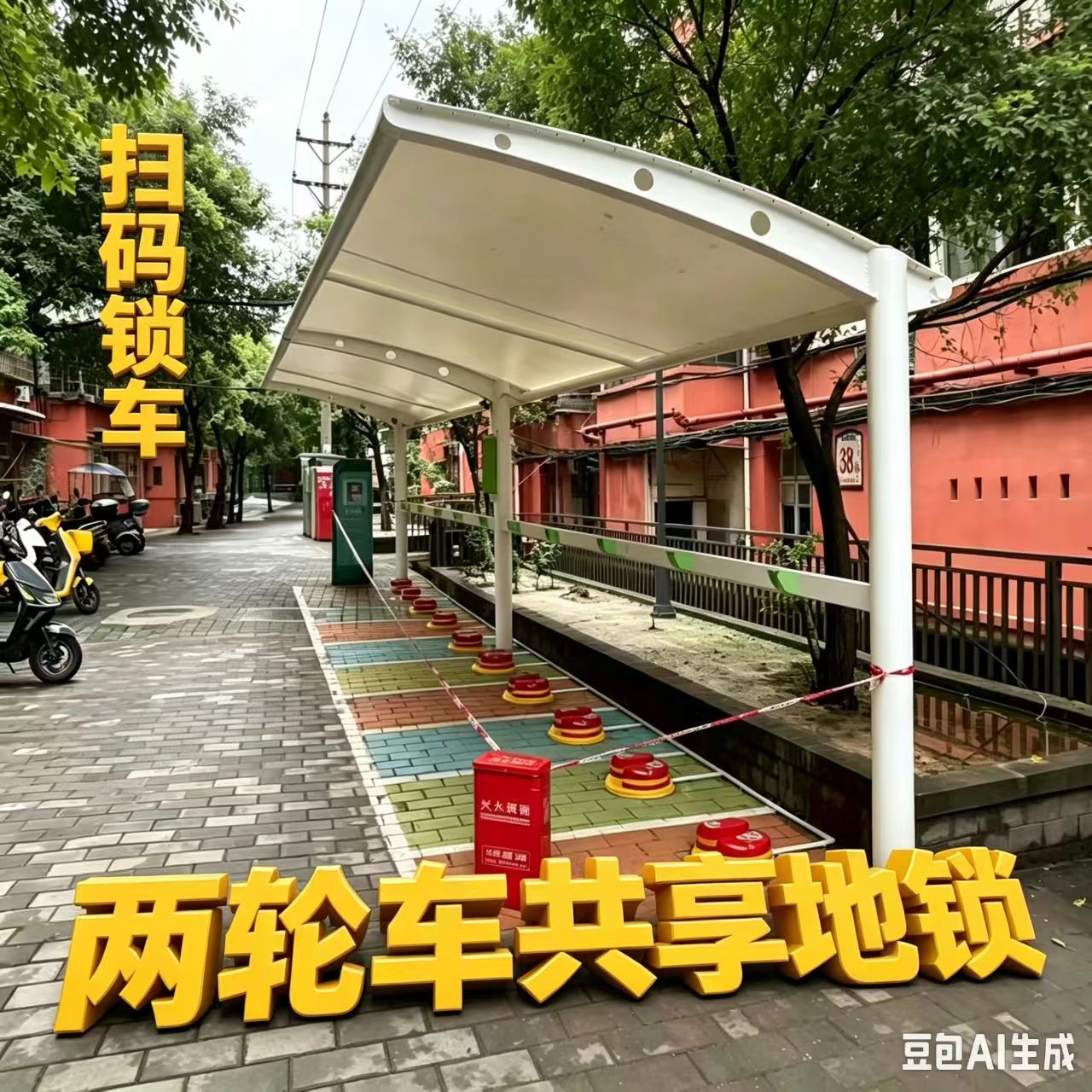 两轮车共享地锁电动车锁智能锁停车锁充电锁车自行车电动车摩托车