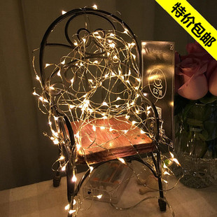 装 铜线LED灯串满天星圣诞节日小彩灯卧室婚庆房间挂灯电池款 饰灯