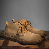 款 透气复古反绒皮鞋 百搭英伦中帮工装 马丁靴四季 靴子简约潮流男鞋