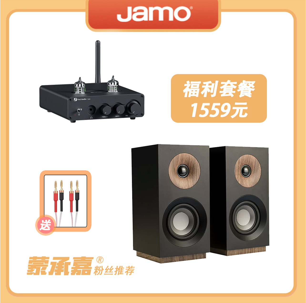 Jamo/尊宝无源木质书架箱HIFI