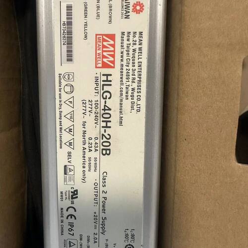 HLG-40H-20B台湾明纬 20V2A