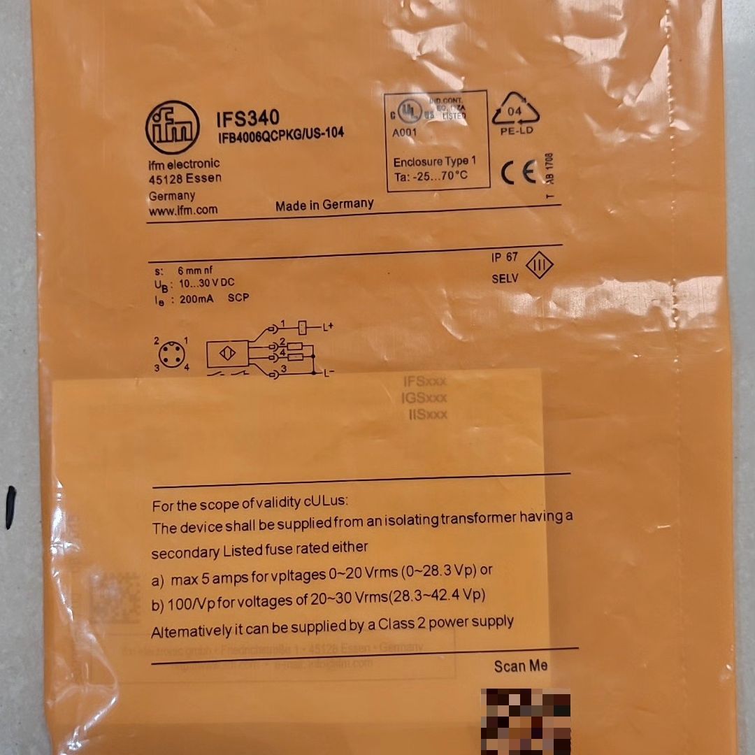 易福门IFS340接近开关  1 单个