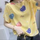棉绸上衣女棉绸面料夏季宽松胖MM短袖上衣显瘦打底大码女装印花