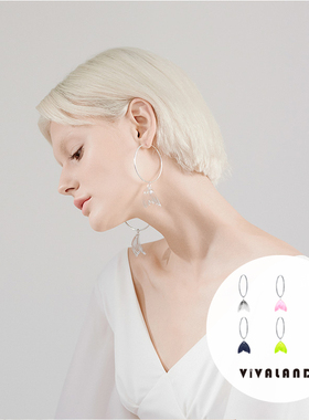 VIVALANDS透明美人鱼姬尾圆圈耳环2022年新款女夏季设计感小众ins