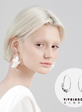 VIVALANDS李玟同款美人鱼姬耳环2022年新款潮女大圆环INS3D耳圈