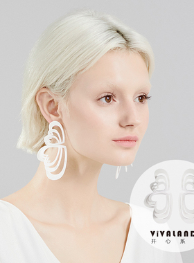 vivalands夸张心形耳饰耳环2022年新款潮张雨绮小众原创设计气质