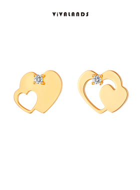 VIVALANDS开心情侣爱心耳饰原创小众设计感新款耳环女生节日礼物