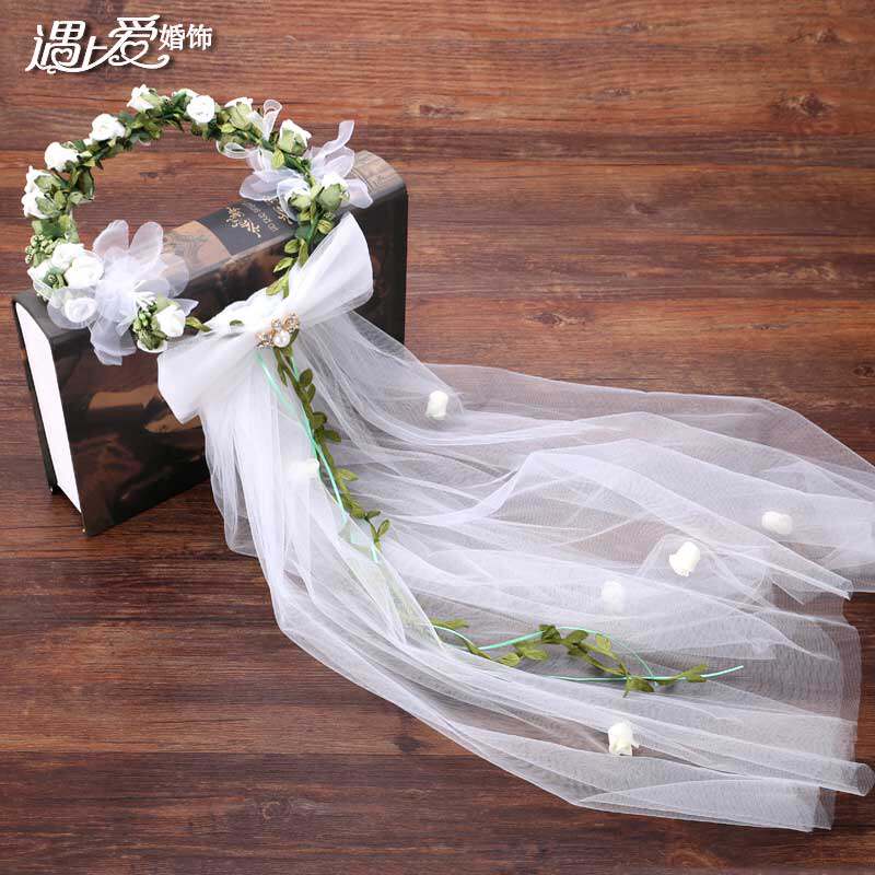 新款花环韩式花朵头饰头纱甜美发饰结婚饰品婚纱礼服写真配饰101在类目 服饰配件/皮带/帽子/围巾, 婚纱礼服配件, 头纱中 - 来自Buy2taobao.com提供专业的淘宝代购服务