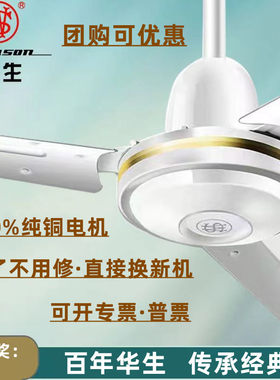 华生家用客厅纯铜吊顶电风扇工业