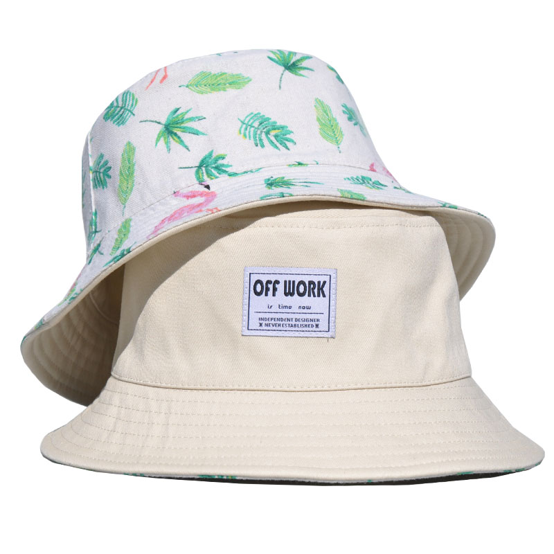 offwork火烈鸟麻棉防晒渔夫帽