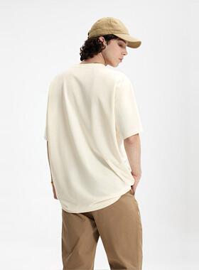 原创设计轻奢老钱双面T恤2025春夏新品纯色简约基础百搭短袖上衣