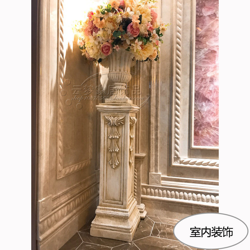 婚庆路引装饰柱落地大摆件方形石料欧式罗马柱 石膏花盆底座柱子