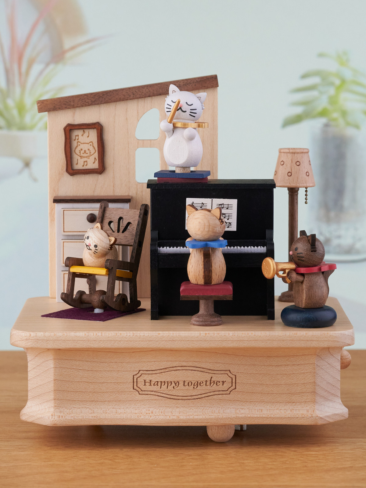 FOREST LIVE WOOD MUSIC BOX WOODEN MUSIC BOX CAT PIANO ORNAMENTS GIRLS GIRLS CHILDRENS BIRTHDAYS CHRISTMAS GIFTS
