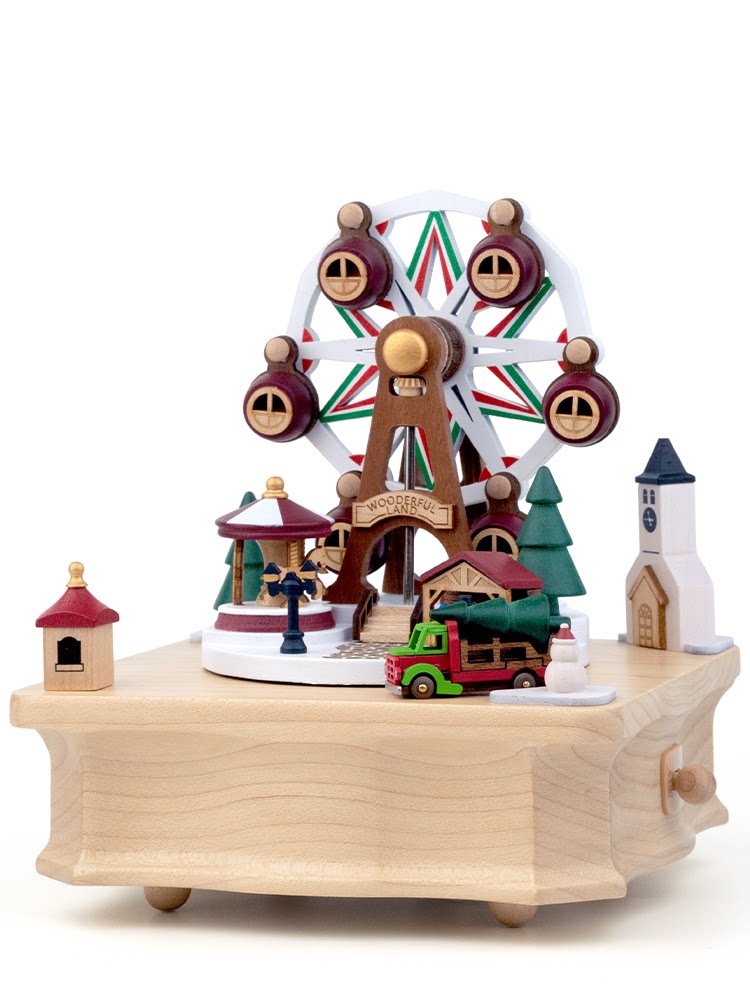 JEANCARD 뮤직 박스 나무 뮤직 박스 숲 나무 재미 관람차 소녀 소녀 크리스마스 생일 선물