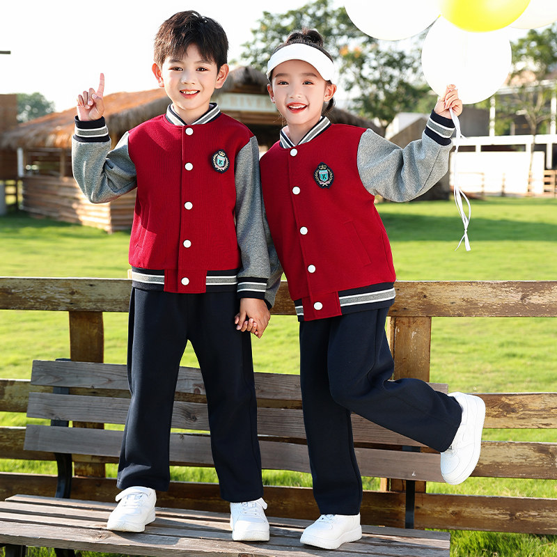 幼儿园园服学院风春秋装教师儿童班服棒球服小学生校服运动会套装