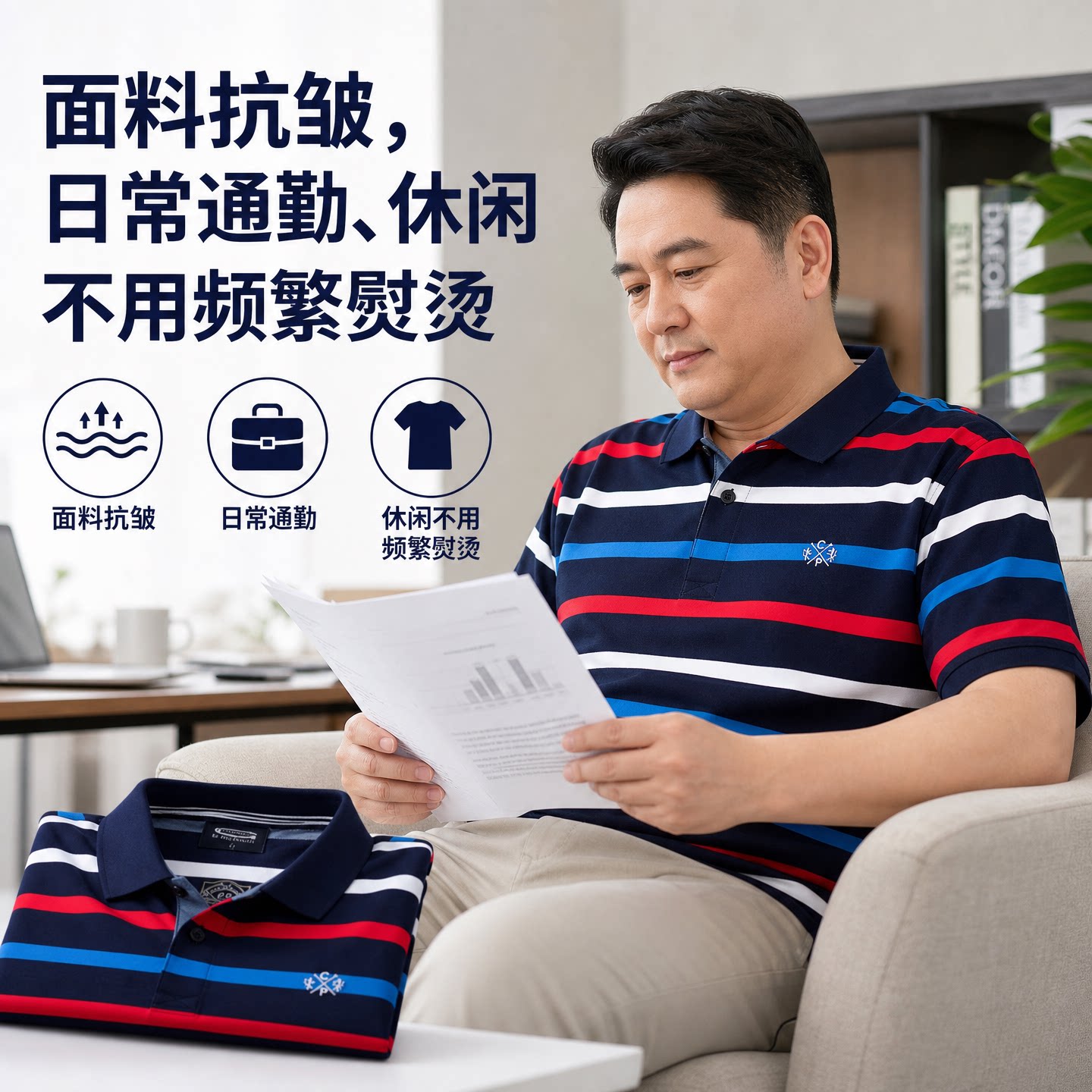 新款2026男士短袖翻领条纹T恤加肥加大码纯棉宽松肥佬休闲6XL上衣