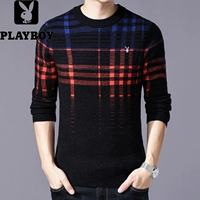 Playboy giảm giá cửa hàng len cashmere áo len nam kẻ sọc dày áo len nam - Áo len áo thun nam hàng hiệu